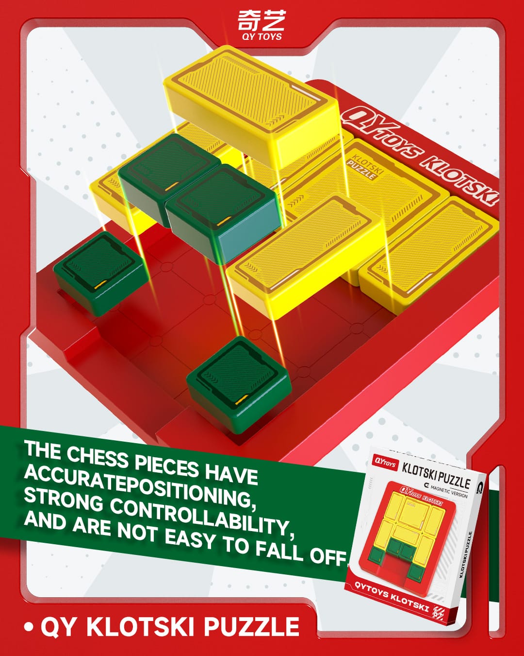QiYi Klotski Puzzle Green HUARONG - Imagen 4