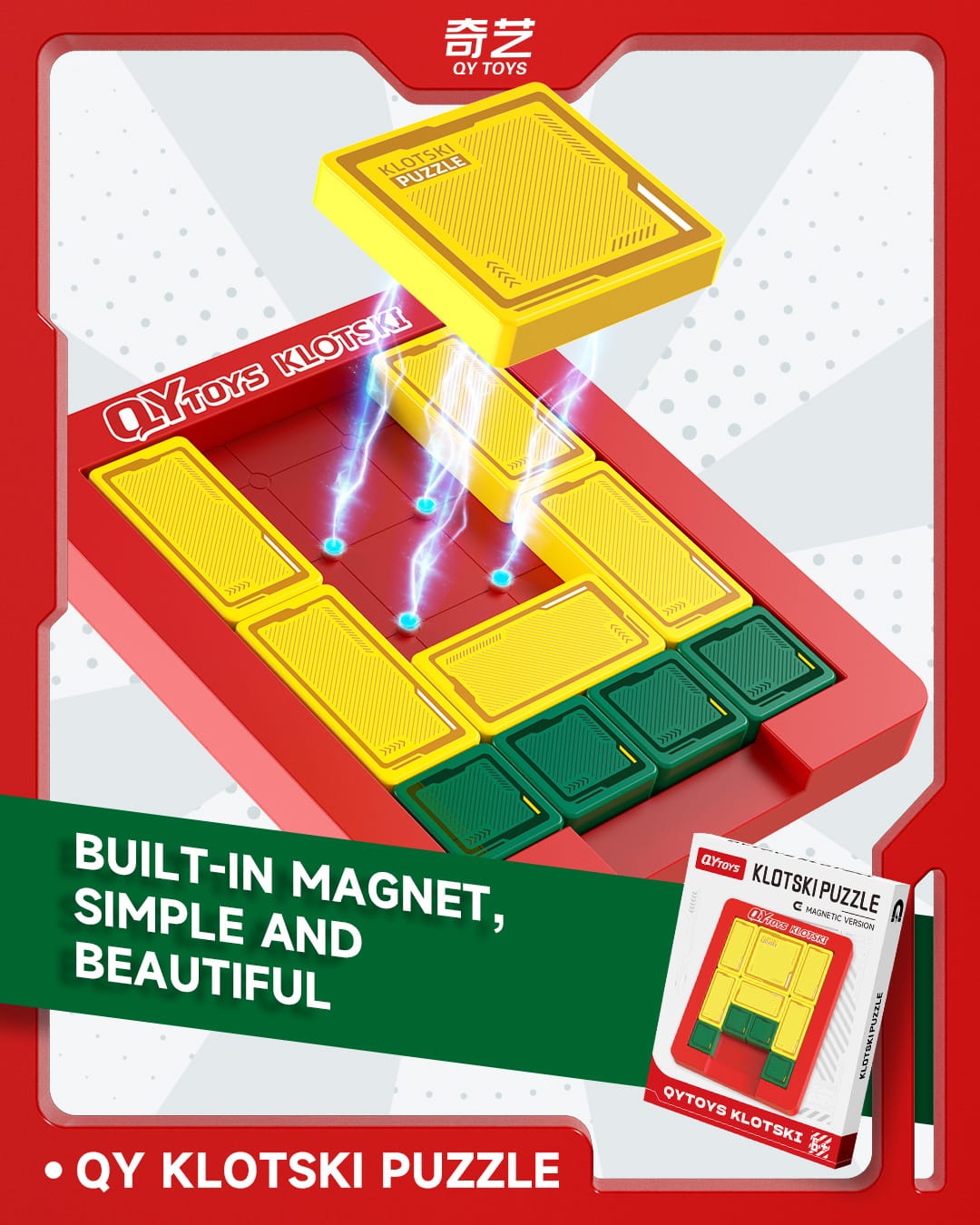 QiYi Klotski Puzzle Green HUARONG - Imagen 5